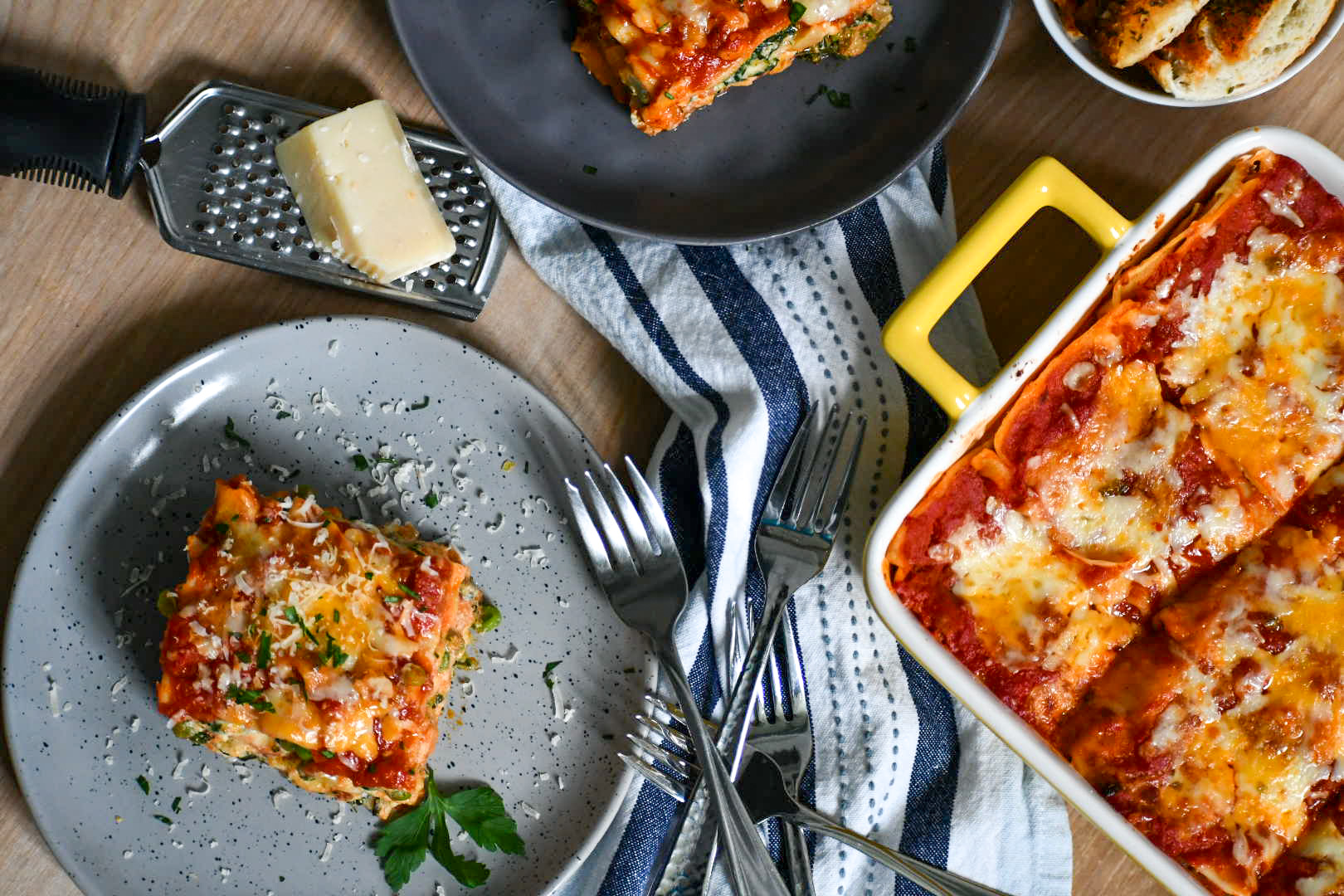 Simple Spinach Lasagna In Lasagna Trio Pan